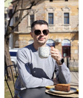 Pulover din lână gray melange