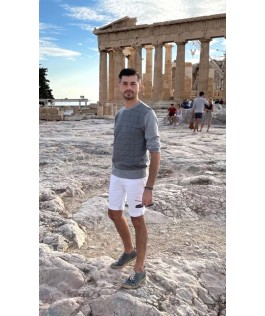 Pulover gray jacquard mix lână 