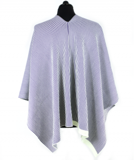 Poncho in dungi Cedro/Alice blue din bumbac