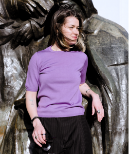 Bluză royal lilac - lână merinos extrafină