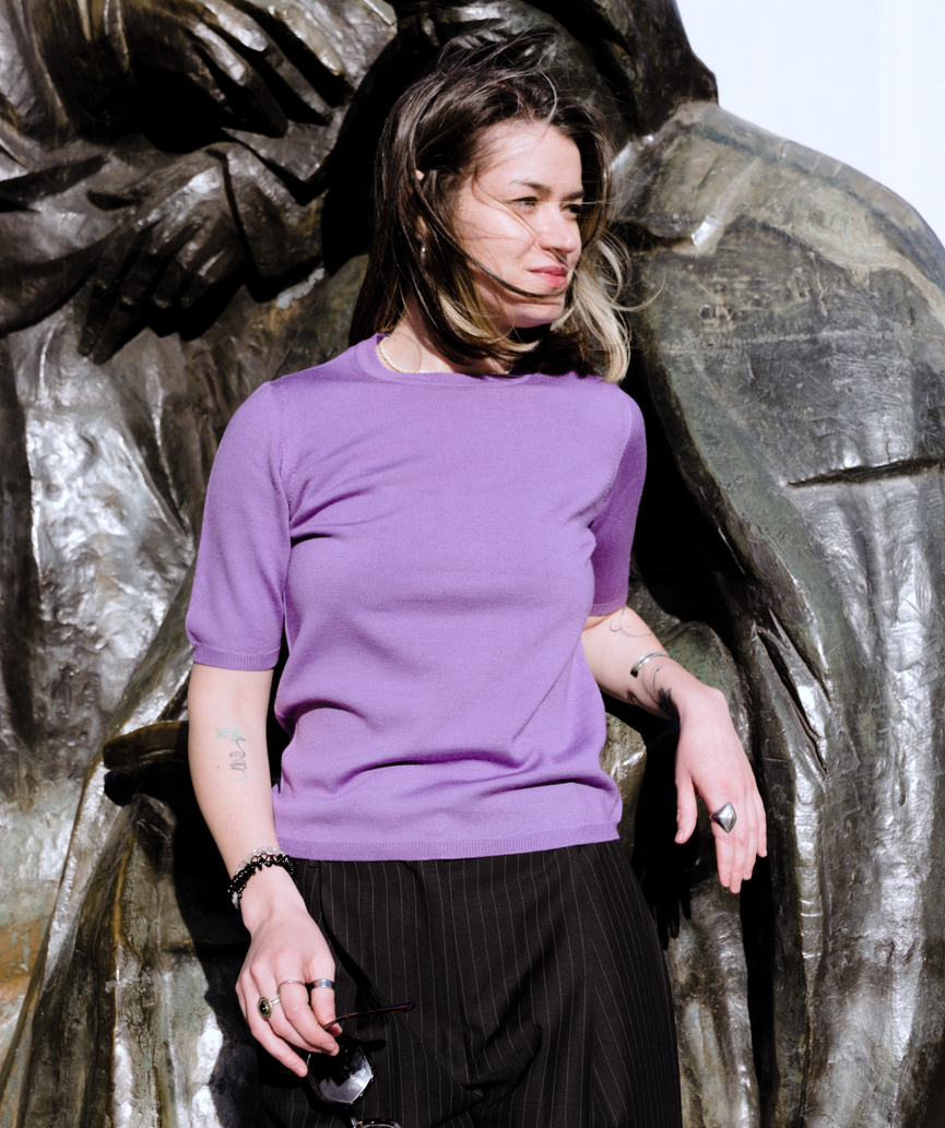 Bluză royal lilac - lână merinos extrafină Bluză royal lilac - lână merinos extrafină