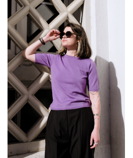 Bluză royal lilac - lână merinos extrafină