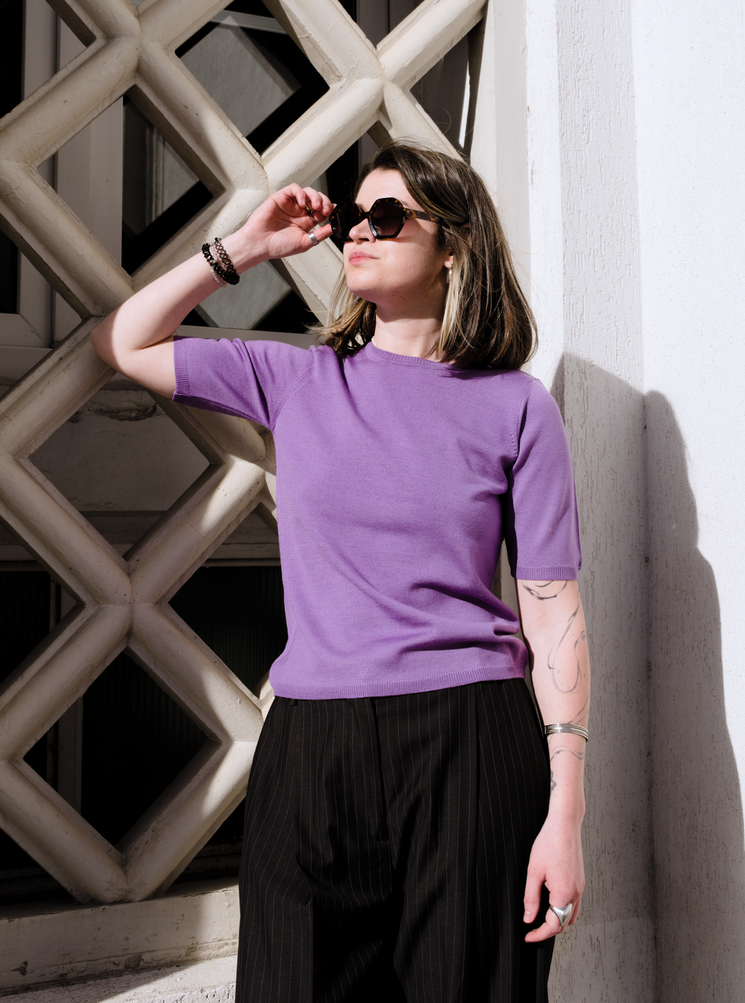 Bluză royal lilac - lână merinos extrafină Bluză royal lilac - lână merinos extrafină