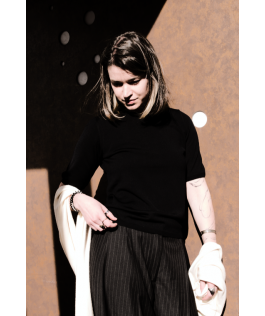 Bluză black - lână merinos extrafină