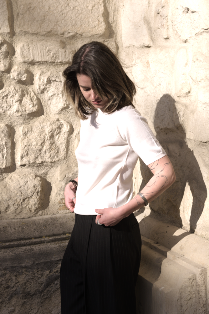 Bluză star white - lână merinos extrafină Bluză star white - lână merinos extrafină