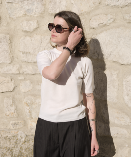 Bluză star white - lână merinos extrafină