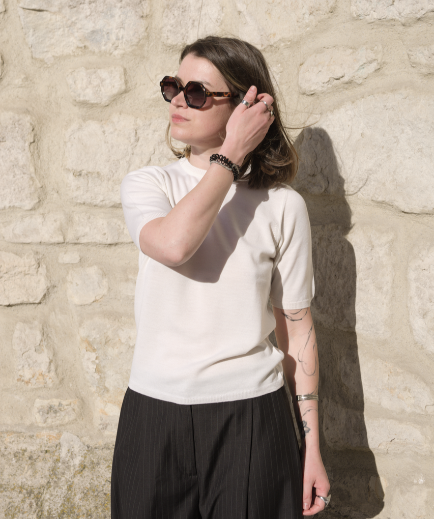 Bluză star white - lână merinos extrafină