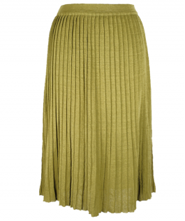 Fustă plisată golden olive in 70 cm