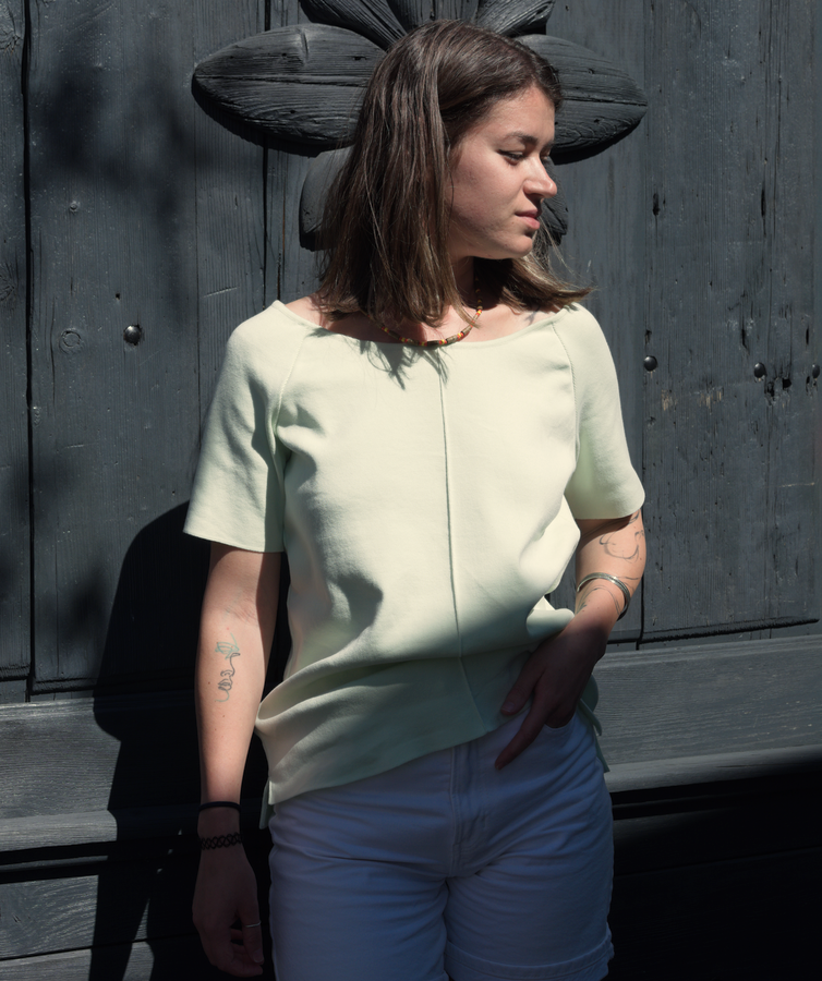 Bluza Milky green din bumbac