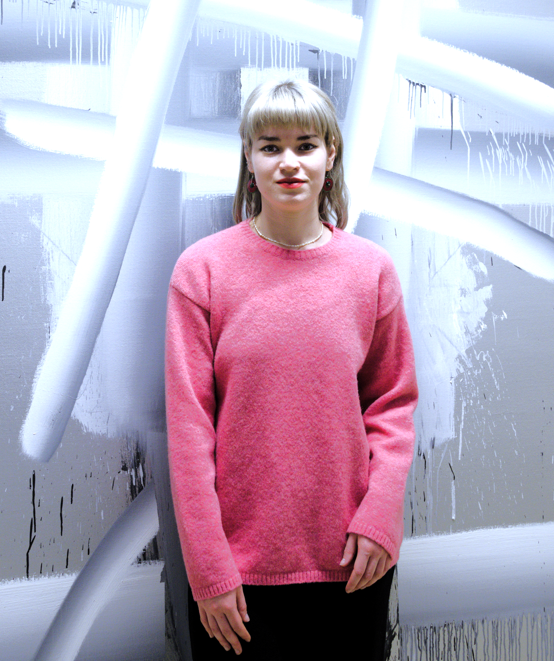 Pulover pink cosmos din lână