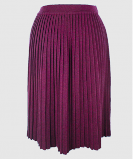 Fustă plisată burgundy din lana 65 cm