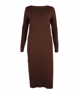 Rochie dreaptă chestnut din lână 