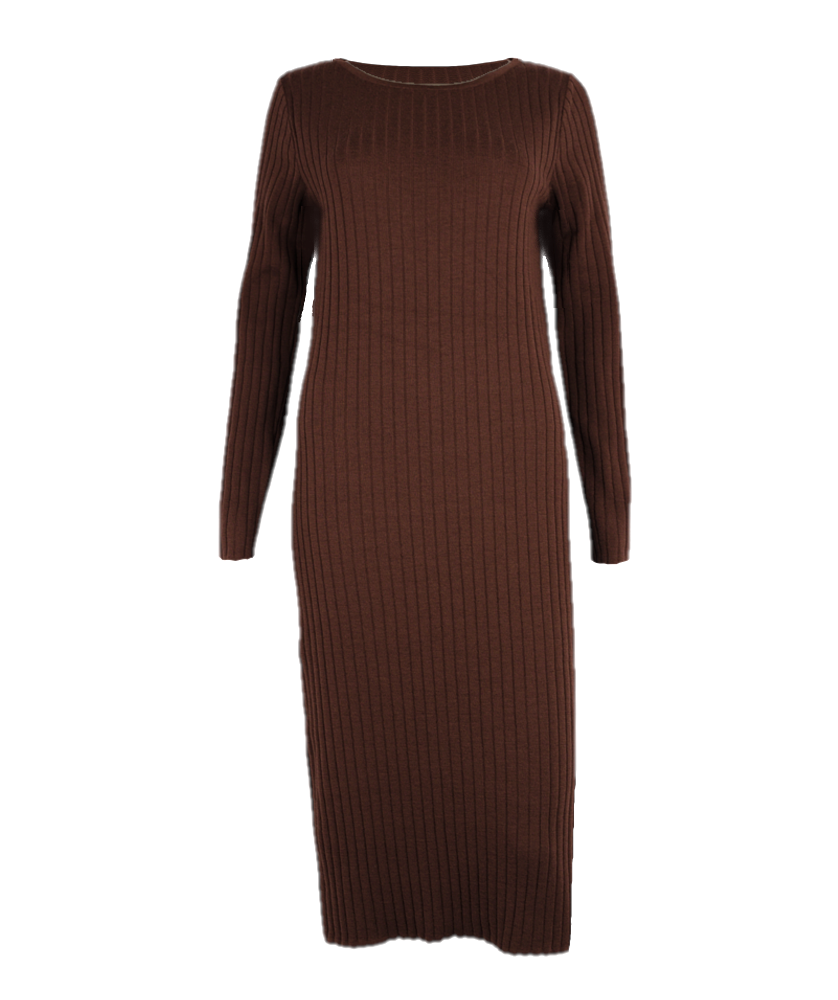 Rochie dreaptă chestnut din lână Rochie dreaptă chestnut din lână
