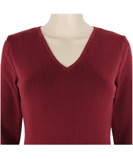 Rochie plisată bordeaux din lână