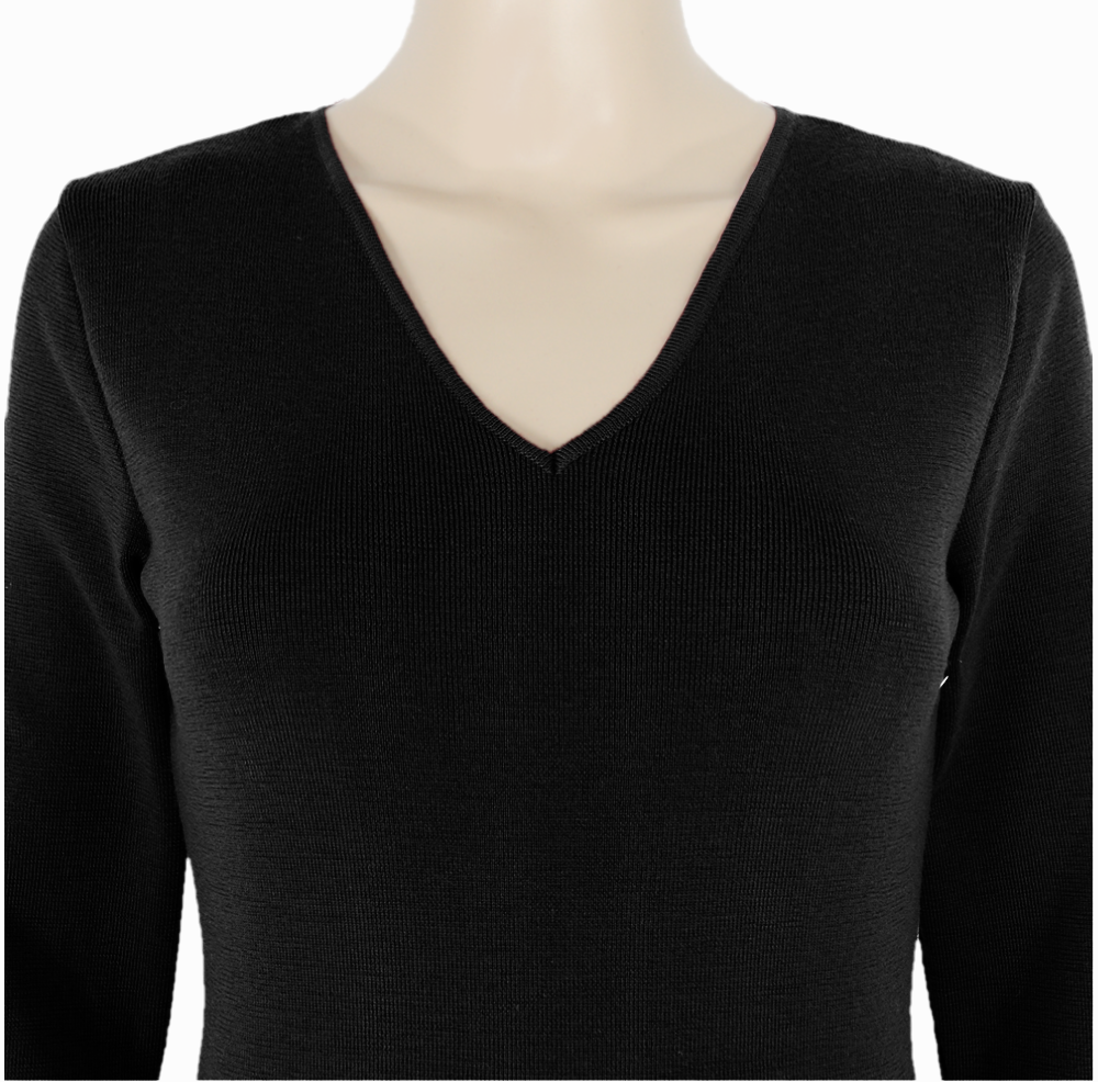 Rochie plisată neagră din lână Rochie plisată neagră din lână