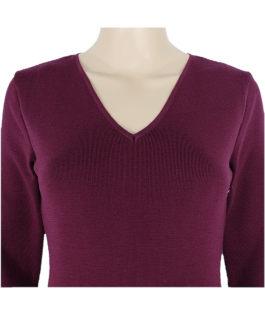 Rochie plisată burgundy din lână