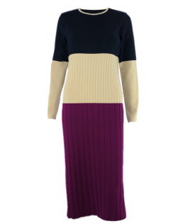 Rochie dreaptă din lână color block (black)