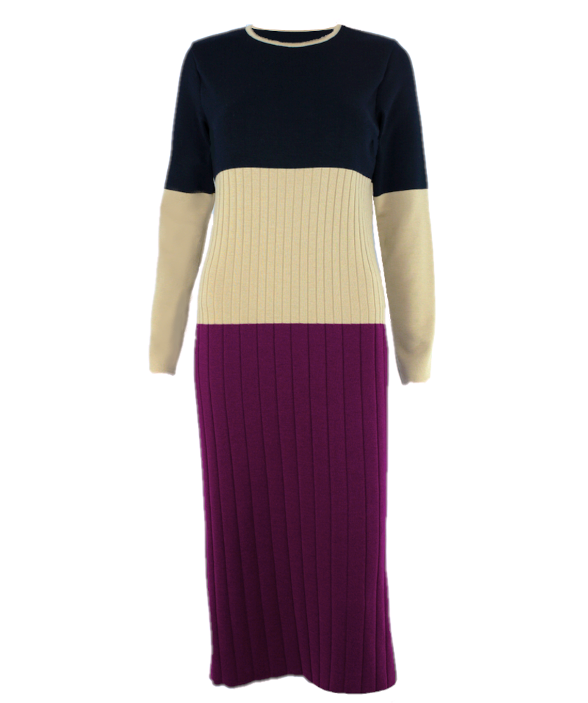 Rochie dreaptă din lână color block (black) Rochie dreaptă din lână color block (black)