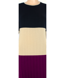 Rochie dreaptă din lână color block (black)