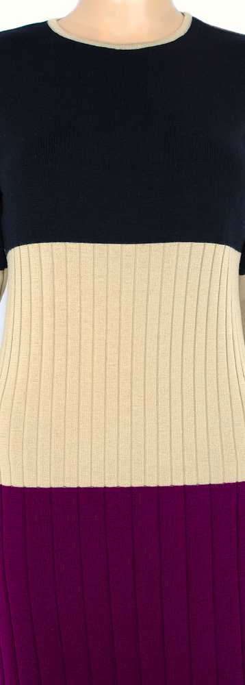 Rochie dreaptă din lână color block (black) Rochie dreaptă din lână color block (black)