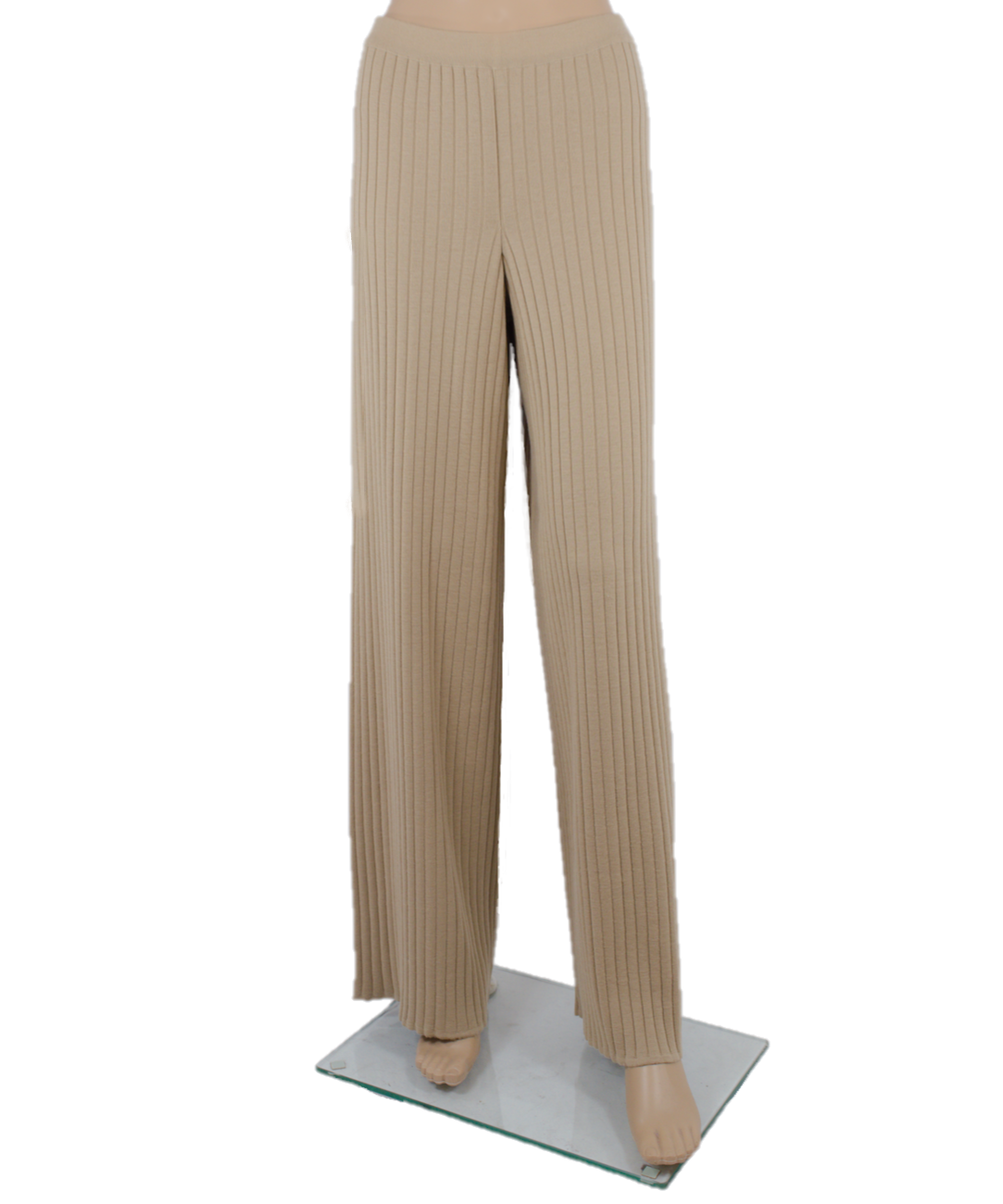 Pantalon beige din lână