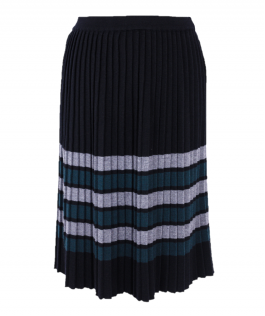 Fustă plisată in dungi din lână 65cm