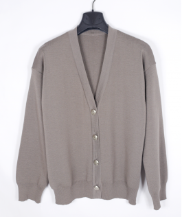 Jachetă din lână taupe gray cu nasturi