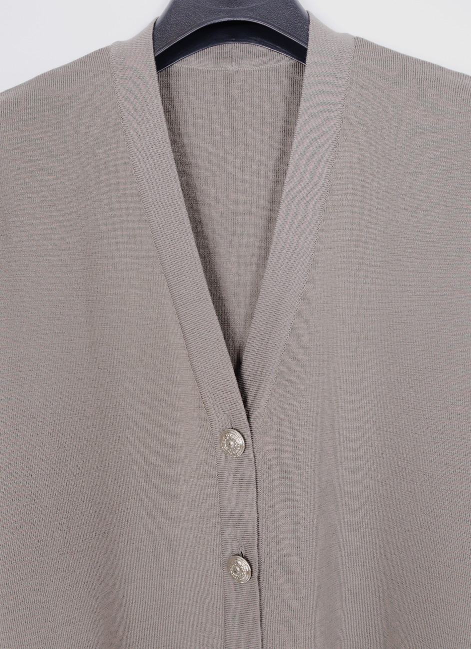 Jachetă din lână taupe gray cu nasturi