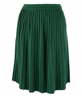 Fustă plisată evergreen lână 57 cm