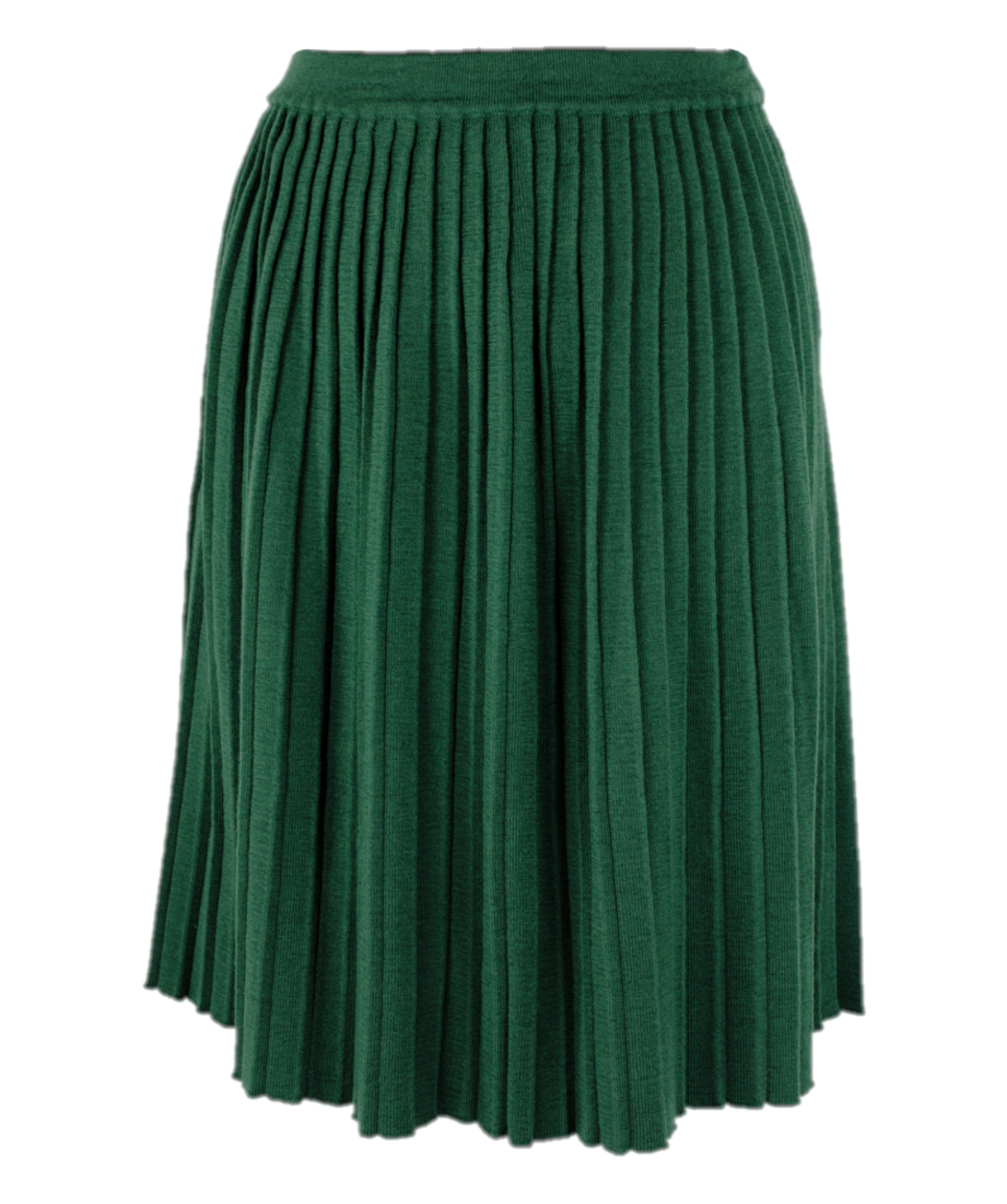 Fustă plisată evergreen lână 57 cm