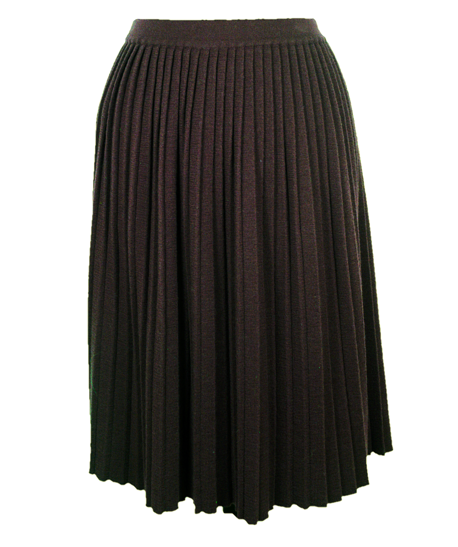 Fustă plisată espresso brown lână 57 cm Fustă plisată espresso brown lână 57 cm