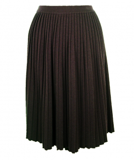 Fustă plisată espresso brown lână 57 cm