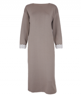 Rochie dreaptă taupe gray din lână 