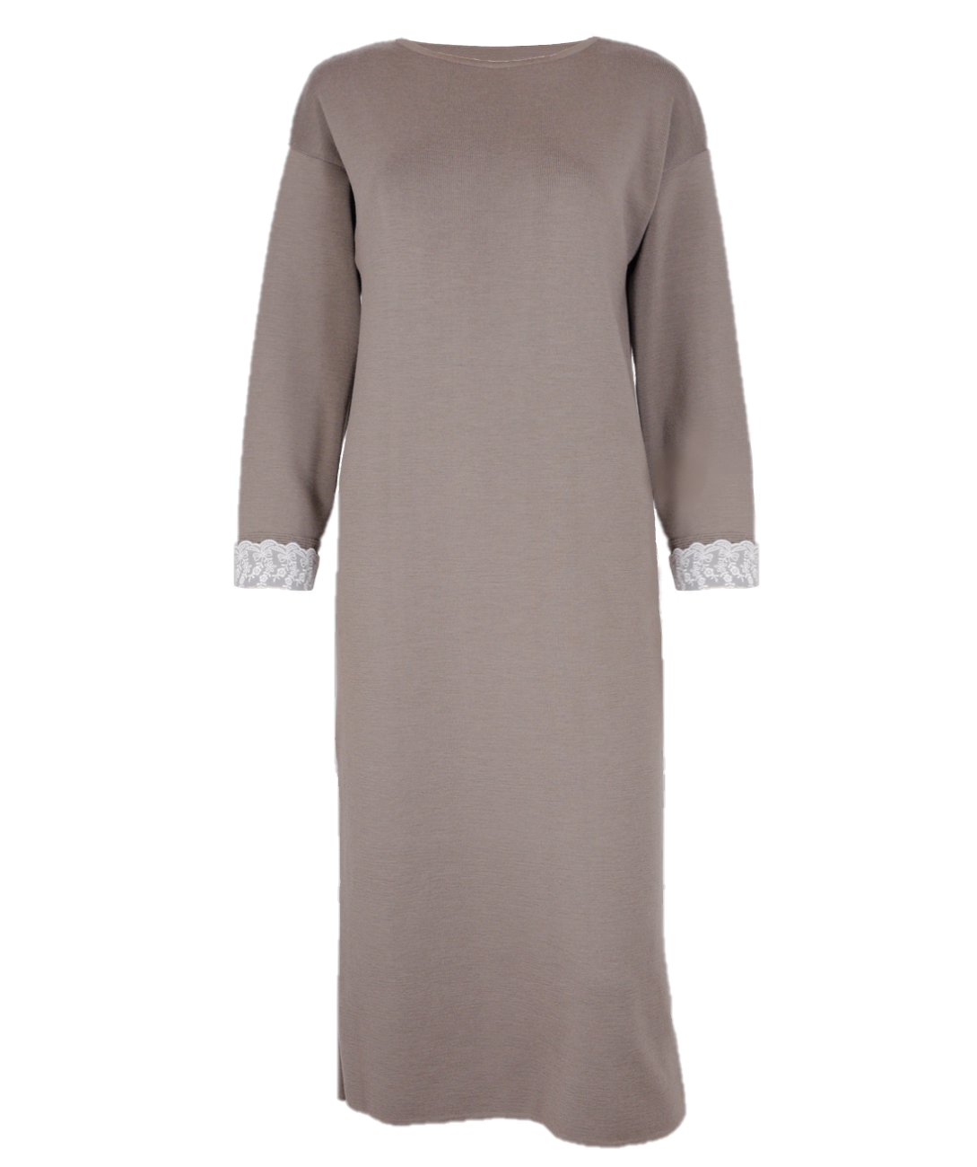 Rochie dreaptă taupe gray din lână 