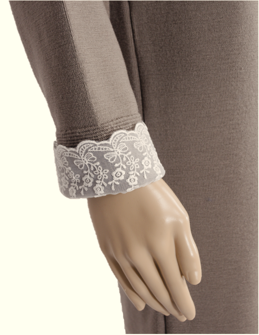 Rochie dreaptă taupe gray din lână 