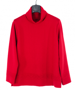 Pulover color bubble red din lână