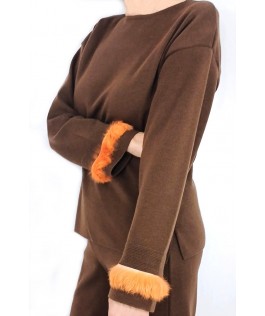 Pulover downtown brown din lână