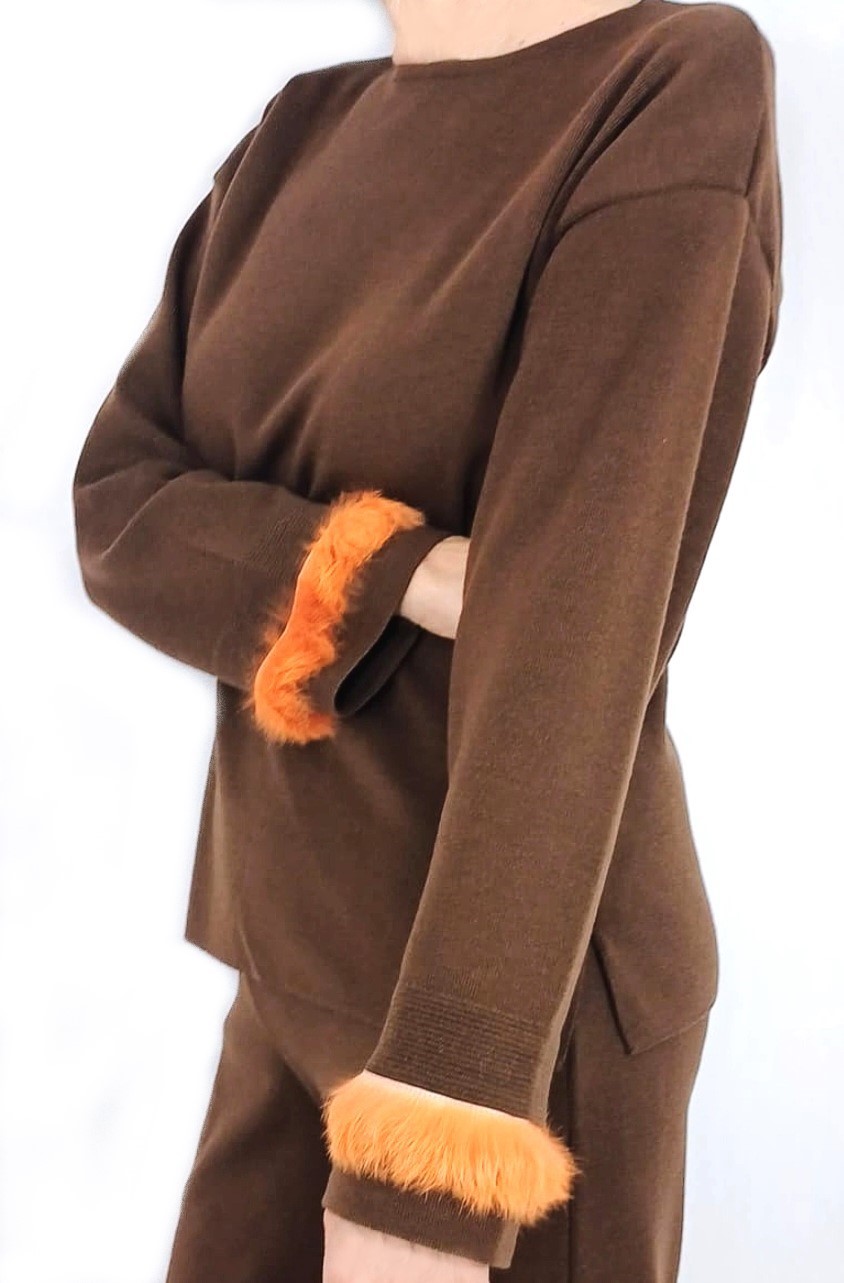 Pulover downtown brown din lână