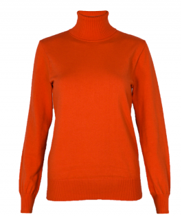 Pulover gât rol bright orange