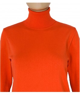 Pulover gât rol bright orange