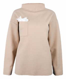 Pulover peach blush din lână