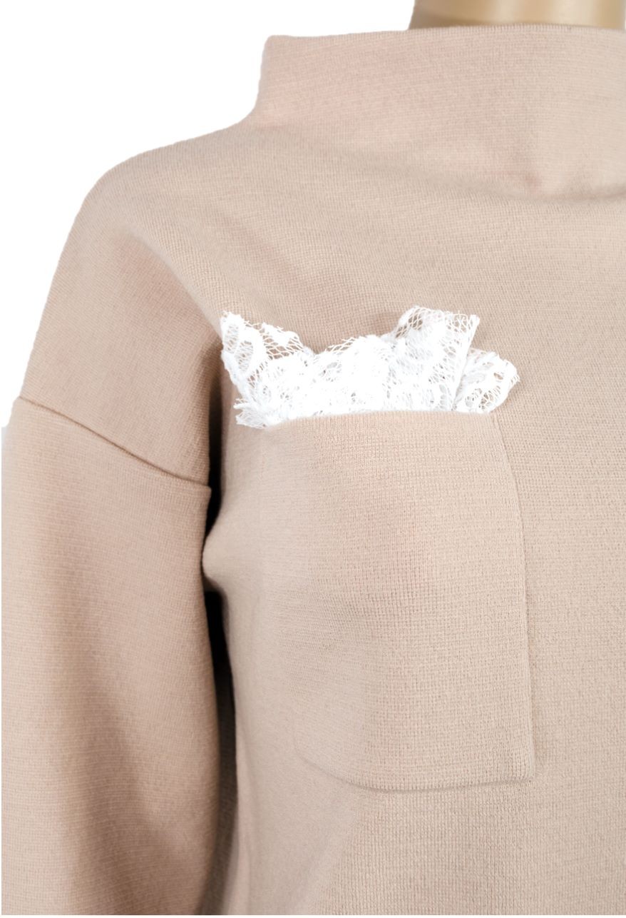 Pulover peach blush din lână