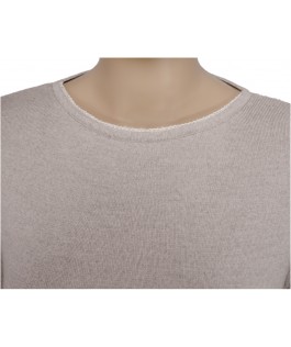 Rochie plisată beige melange din lână