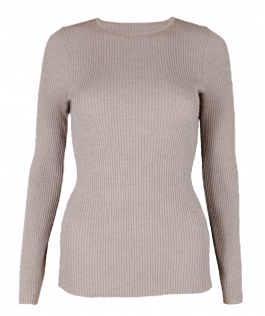 Pulover beige melange din lână