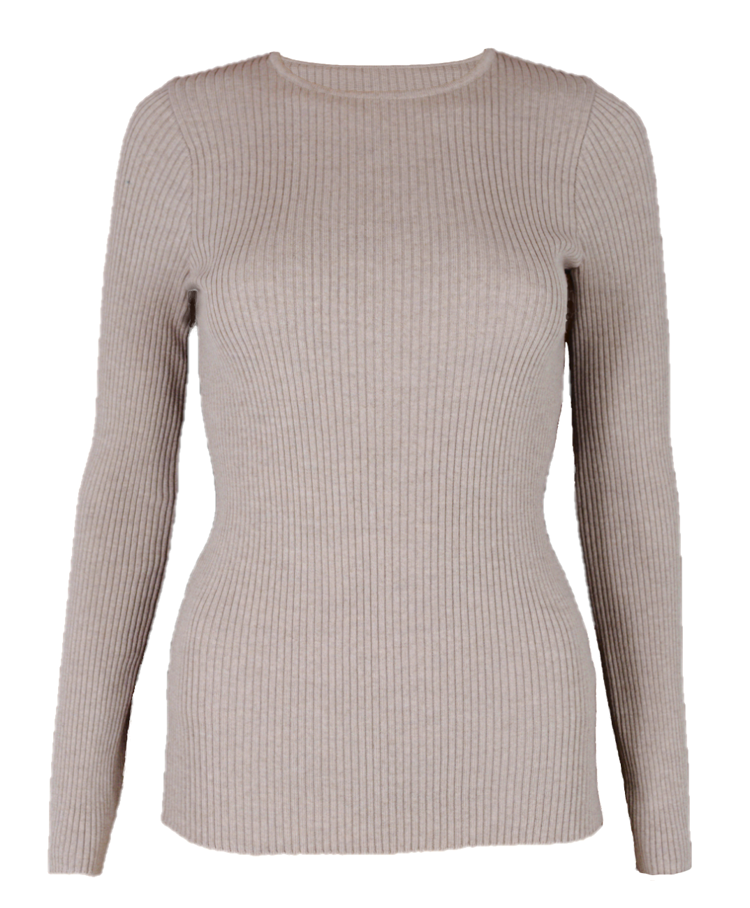 Pulover beige melange din lână