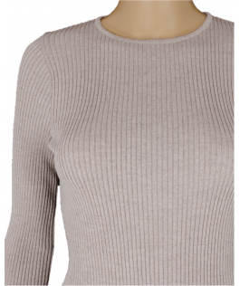 Pulover beige melange din lână