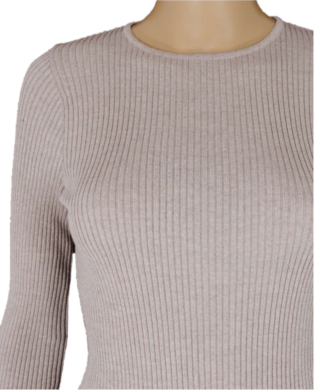 Pulover beige melange din lână