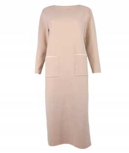 Rochie dreaptă peach blush din lână