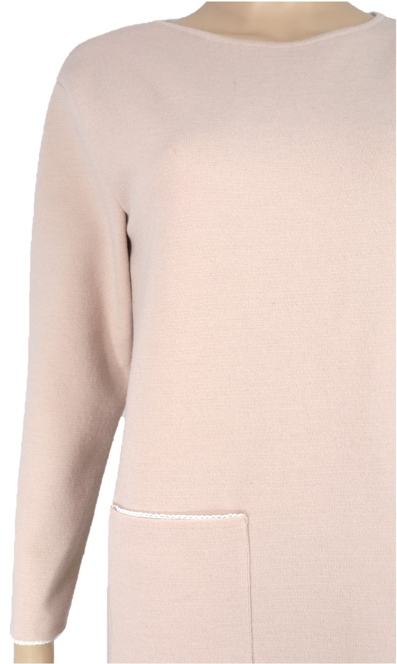 Rochie dreaptă peach blush din lână