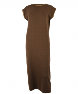 Rochie dreaptă chestnut din lână 